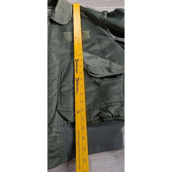 Vintage Jacket Flyer’s Cold Weather Bomber Alpha Industries Men’s Sz L Green - Picture 9 of 10